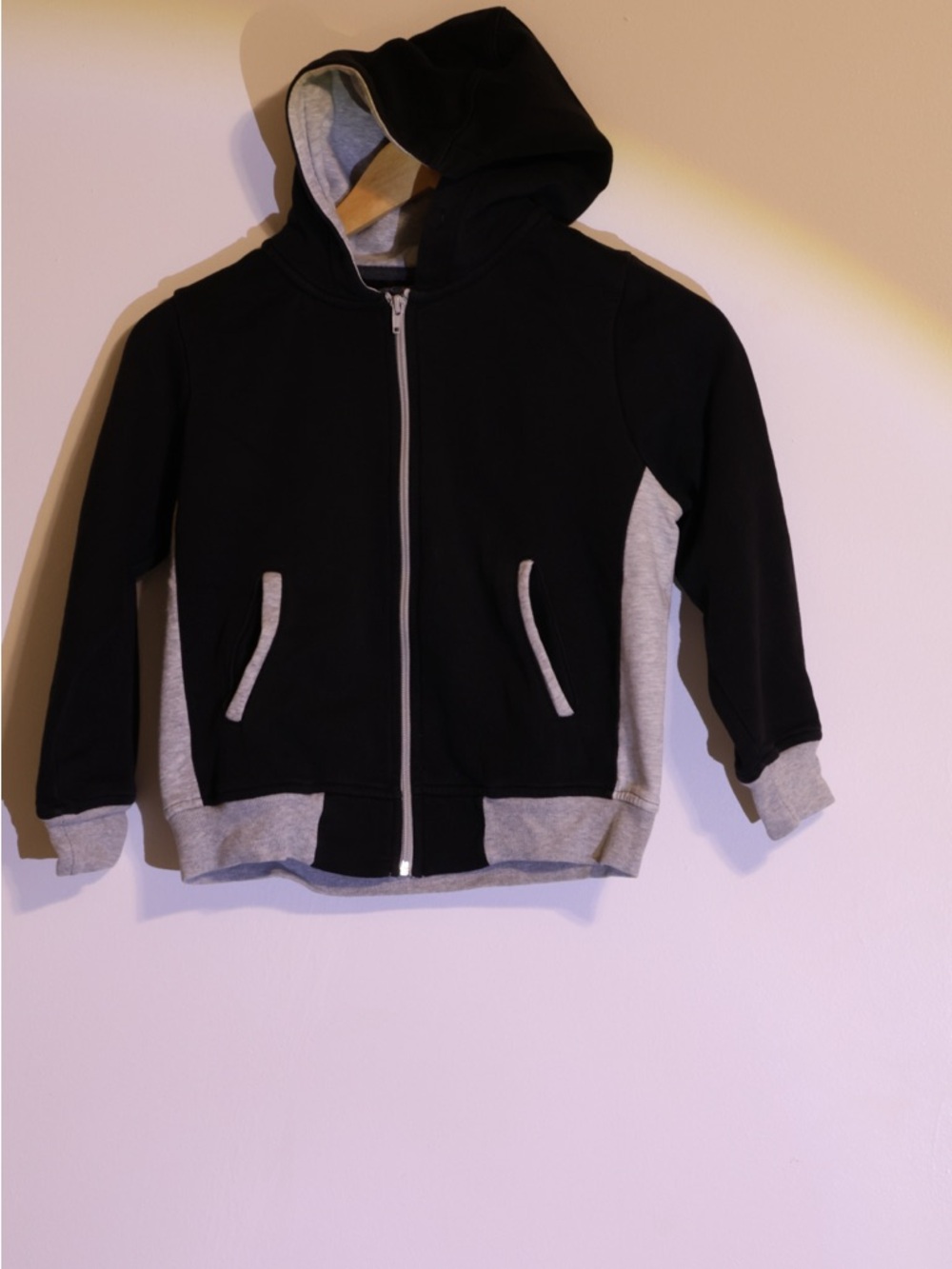 Kids Black & Gray Zip-Up Hoodie